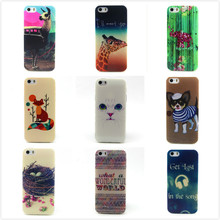 Cute Cartoon Cat Dog Giraffe Fox Soft TPU Case for iPhone 5S Mobile Phone Bags Silicone Skin Cover for iPhone 5 5S Fundas