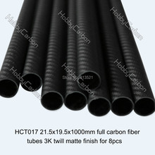 HCT017 Free shipping by DHL//wholesale price/ 8pcs 21.5×19.5X1000mm / 100% carbon fiber /3k twill matte tubes