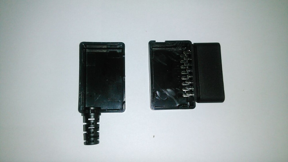 DIY 16pin 16 Pin OBD-II OBDII OBD 2 OBD2 J1962 male Connector Adapter Plug no need Screw (7)