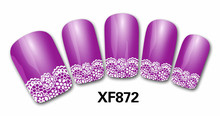 French style Sheet x3 set beautiful white flower 3D Design Tip Nail Art Nail Sticker Nail