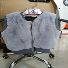 2016 Children’s Rabbit Fur Short Vest Autumn Winter Boy Girl outerCoat Thick Warm Rabbit fur Vest Clothes Clearance Processing