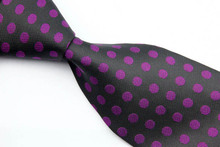 NT0193 Purple Black Dot Fashion Jacquard Woven Silk Polyester Man s Classic Business Wedding Party Luxury