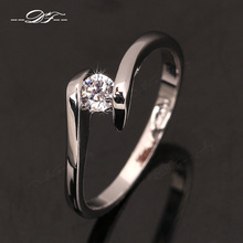 Hot Sale Cubic Zirconia Diamond Engagement Rings 18K Platinum Plated o The Finger Ring Wedding Jewelry