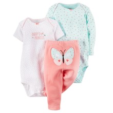 20 Models Carters Baby Girls Set Autumn Cotton Short Long Sleeve Bodysuits Pant 3 piece Clothing