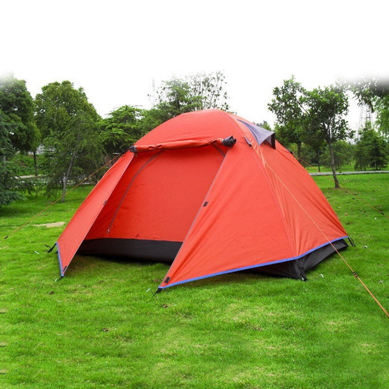 2 Person Double Layer Outdoor Camping Tent Windproof Rainproof Mosquito Net Portable Summer Tent for Hunting Fishing On Sale