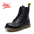 Hellozebra Classic Martin Boots Unisex Women Tactical Boot Leather High top Lace Up Solid 2017 Summer