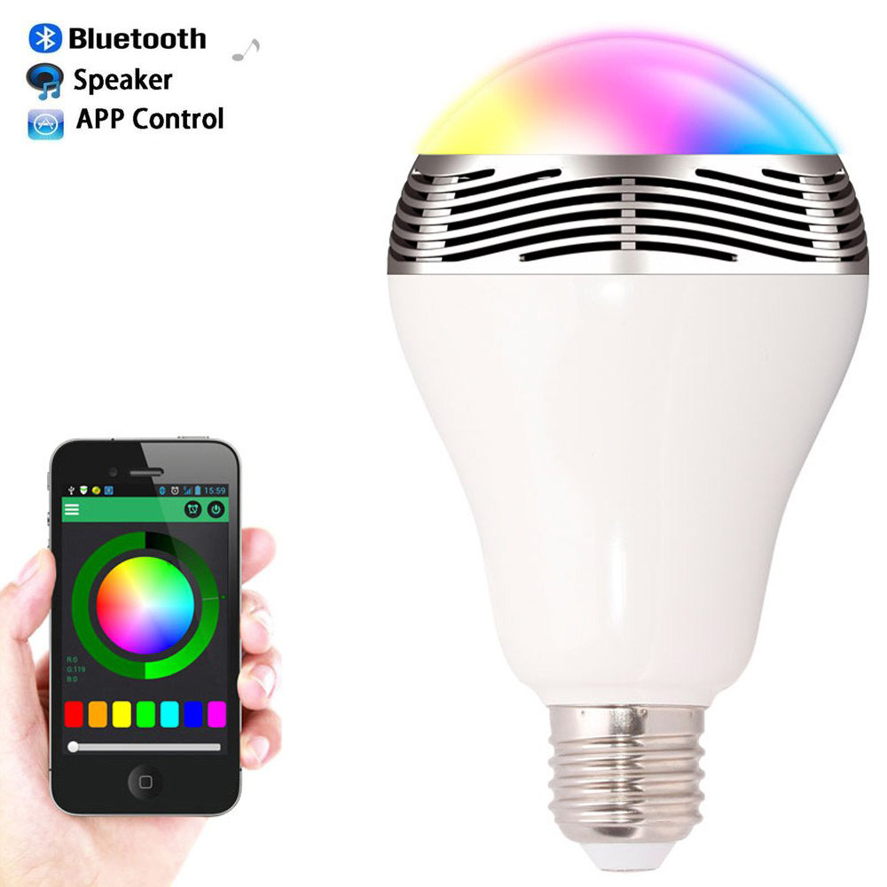 Speaker bluetooth E27 LED RGB Light Music Bulb Lamp Color Changing via WiFi App Control mp3 player wireless bluetooth speaker Speaker bluetooth E27 LED RGB Light Music Bulb Lamp Color Changing via WiFi App Control mp3 player wireless bluetooth speaker