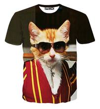 [Mikeal] Harajuku Hip Hop T-shirt for men/women 3d t shirt print Gentleman cat/tiger/snake Graphic tops tshirt men clothes