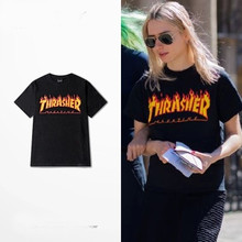 2016 new arrival summer short sleeve men thrasher t shirt black white skateboard brand hip hop high quality top t-shirts