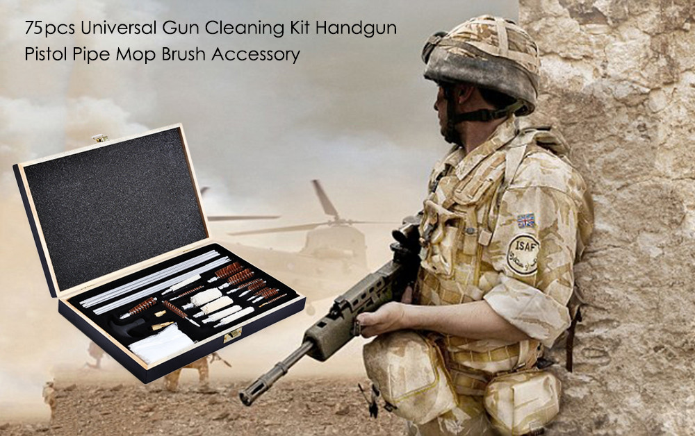 75pcs Universal Gun Cleaning Tool Handgun Pistol Pipe Mop Brush Accessory 