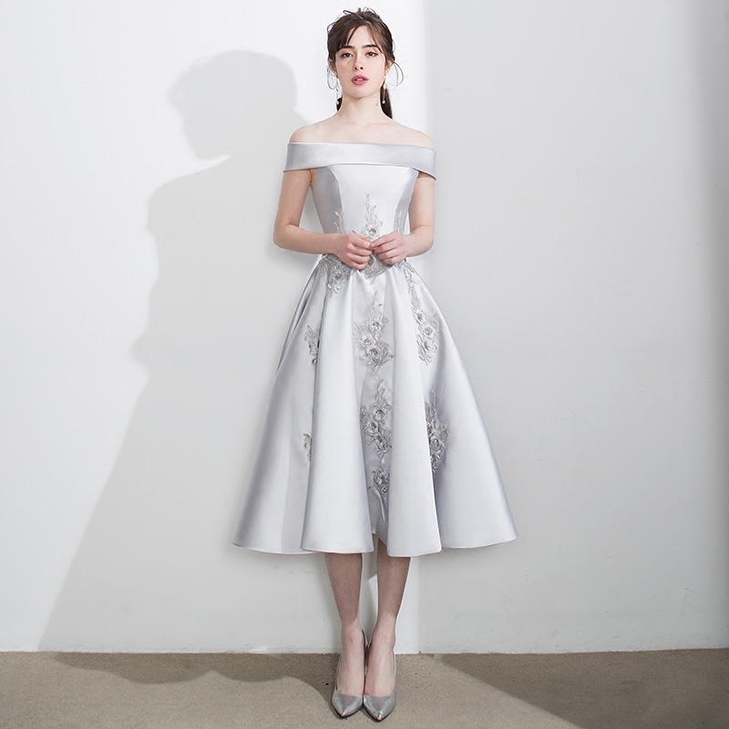 evening gowns tea length