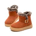 2016 NEW Winter Genuine Leather Children Boots Boys Girls Shoes High Quality Plush Ankle Boots Kids
