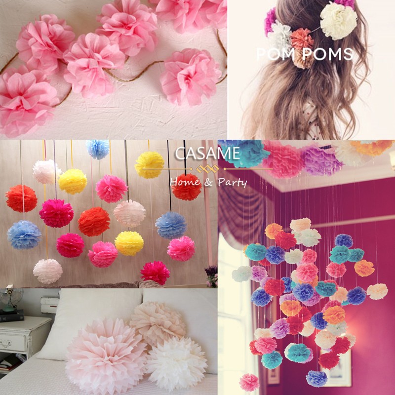 Wholesale Wedding Decoration 15cm 6 Inch Tissue Paper Pom Poms Balls