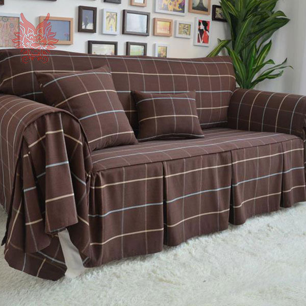 Home textile high quality poly/cotton Sofa cover Modern style check slipcovers for top fashion sofa,Canape SP1126