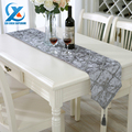 28x210cm Luxury Stereoscopic Flower Embroidered Table Runner Cloth Grid Style Wedding Table Runner Home Decoration Fast