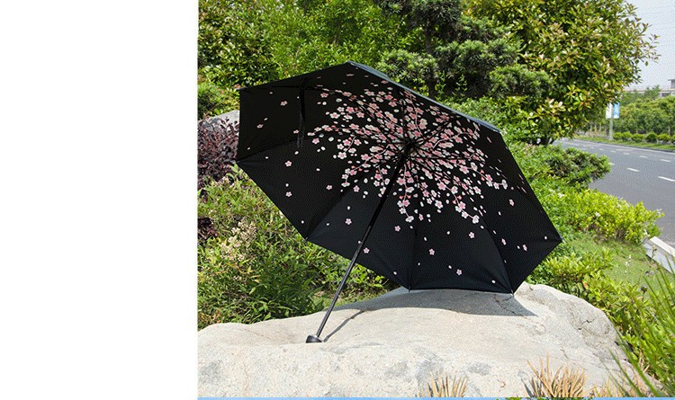 2016 High Quality Man Woman Fashion Beautiful Sakura Rain Umbrella 3 Fold Anti Uv Fashion Windproof Free Shipping HI01 (4)