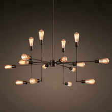 JEMMY HO Vintage Antique Rust Pendant Lamps With 9/16 Heads Warm Loft American Retro Industry Edison Satellite Pendant Light