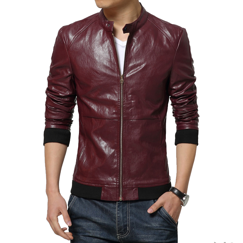 Red Mens Leather Jacket - Jacket