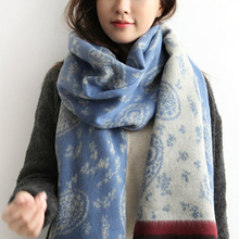 ladies scarves 2017 winter fashion warm flower scarf for women Imitation cashmere shawls and scarves new style tartan scarf