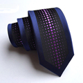 Fashion and Handmade Polyester Blue Slim Tie Business Wedding Party Print Necktie for Suit Shirt Neckwear
