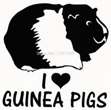 Wholesale 50 pcs/lot I Love Guinea Pigs Sticker Car Window Truck Bumper Auto SUV Door Vinyl Decal 9 Colors