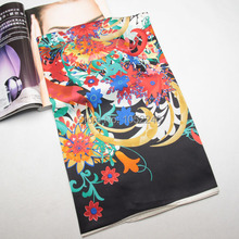China Silk World Women s fashion square silk scarves floral print 100 silk wrap women s