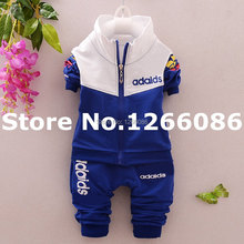 Newest 2016 Spring Autumn Baby Boys Girls Sport Suits Zipper Casual Children Outwear+Pants 2pc Bebes Clothing Sets Hot Sales