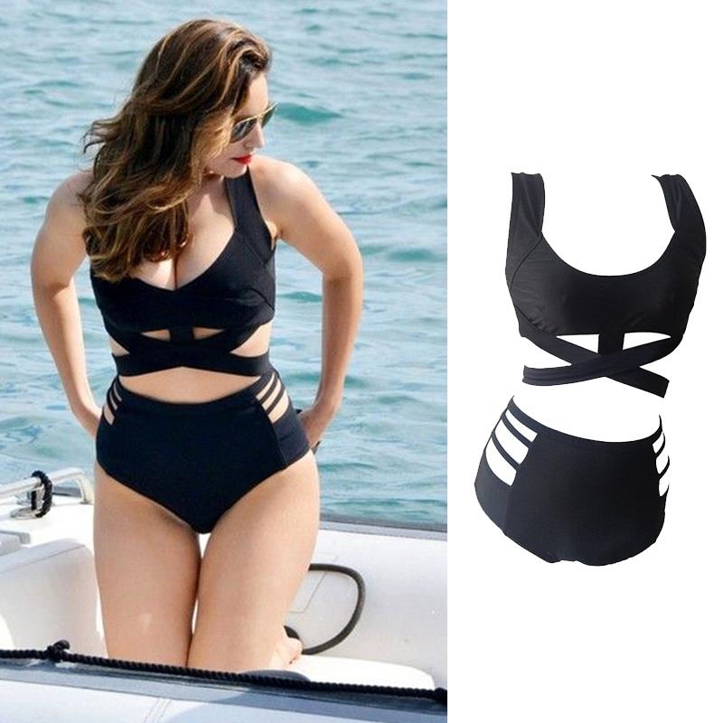 2015 New Hot Women s High Waisted Push Up Swimwear bathing suits Plus Size swimsuit Bikinis