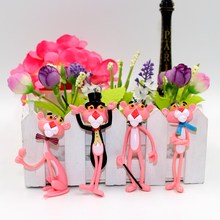 1pcs vermicelli Pink Panther cartoon keychain key chain ring keychain creative birthday gift toy free shipping collection set