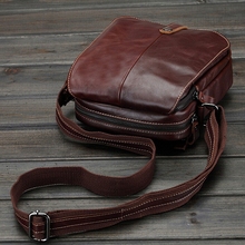 Aaron Luxury Bottom Hasp Open Men s Flap Crazy Horse Leather Zipper Male Messenger Bags Multi