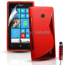1PCS S Line Gel TPU Silicone Case Cover Pouch For Nokia Lumia 630 635 Screen Protector