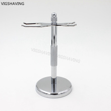 Chrome metal shaving Brush and Razor Stand for shaving kits