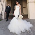 Sexy Mermaid Wedding Dress 2017 Crystal Bling Bling robe de mariage Sweethear Satin Tulle Wedding Bridal