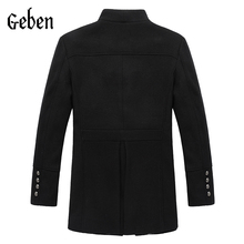 2015 Male Manteau Homme Overcoat Winter Wool Coat Men Long Coat black S 2XLCasaco Masculino