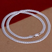 New Listing Hot selling silver plated 5MM sideways Necklace Fashion trends Jewelry Gifts