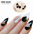 12 Designs 2016 New Adult Stiletto Nails French Acrylic False Nail Tips Nail Art Fake Nails