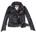 Spike Fashion star style new arrival womens zipper luxury brand british Genuine leather jackets and coats