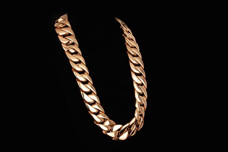28 inch stainless steel chains gold color