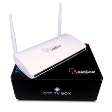 5pcs/Lot Leadcool Quad Core Android Tv Box Cheapest Android Tv Box Android4.4 Best RK3128 Iptv Receiver