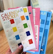 3 Styles Creative Year 2016 Mini Calendar Stickers Decorative Diary Stickers Index Lable Sticker DIY Rainbow Bookmark Sticker