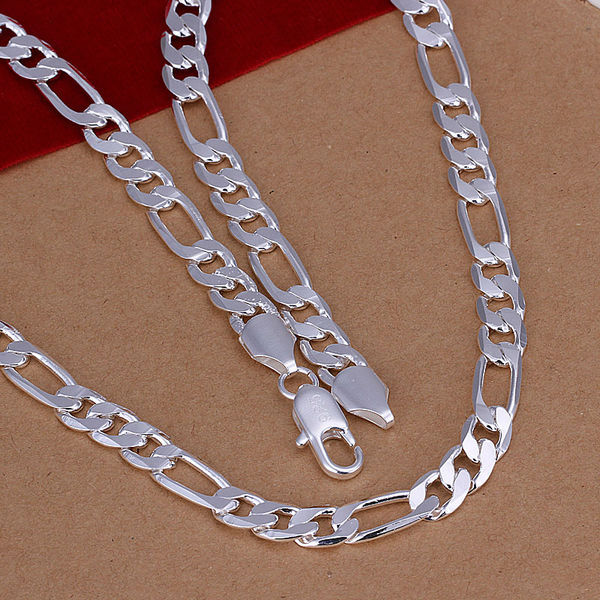 Wholesale Free Shipping men jewelry new fashion silver big chain 8MM 20 inch Necklace YSN018
