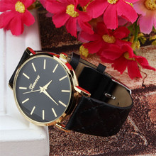 Best seller New Unisex Casual Checkers Faux Leather Quartz Analog Wrist Watch for outdoor travel shopping May10
