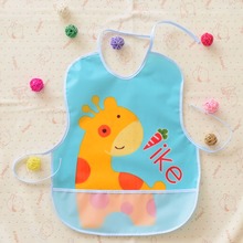 EVA Waterproof Lunch Bibs Children Self Feeding Care Burp Cloths Baby Bibs Boys Girls Infants Cartoon giraffe pattern