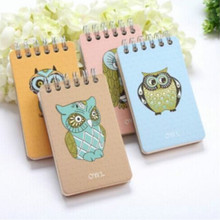 Korea creative Cute Owl Printed MiNi Notebook memo Notepad 4 Colors Free shipping