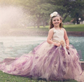 2015 Girls dress Trailing long paragraph tutu dress Birthday party dress High end children dress Lace