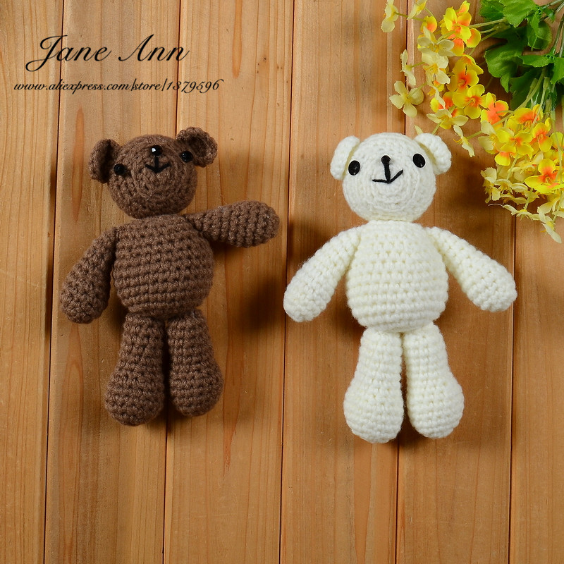 Photography prop photo crochet bear 4 colors handmade newborn photography studio booth props baby shower gift