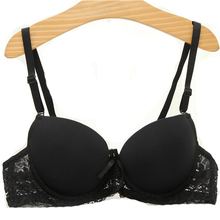 Black color Sexy lace push up bra for girl gather lace bra for women cute sexy bra for chest gather pushup bra for small chest