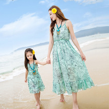 2016 family look girl and mother dress mother daughter dresses summer beach women maxi dress mom and daughter dress