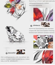 Platinum Plating Genuine Austrian Crystals SWA Elements Flower Rings For Women 20 25mm Ri HQ0286
