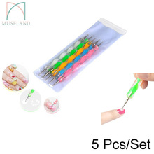 5Pcs Set High Quality Two Way Dotting Pen Marbleizing Painting Tool Nail Art Dot Set DT05